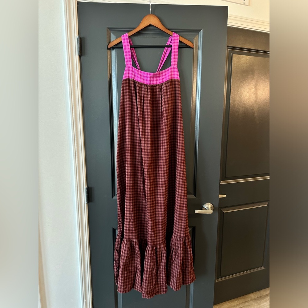 Anthropologie Gingham Print Maxi dress